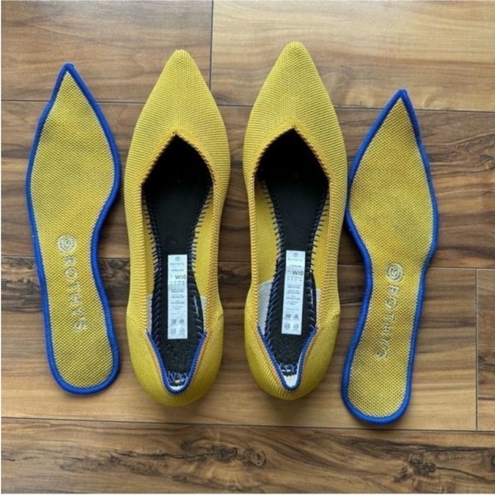 Rothy’s yellow pointy toe flats 10
